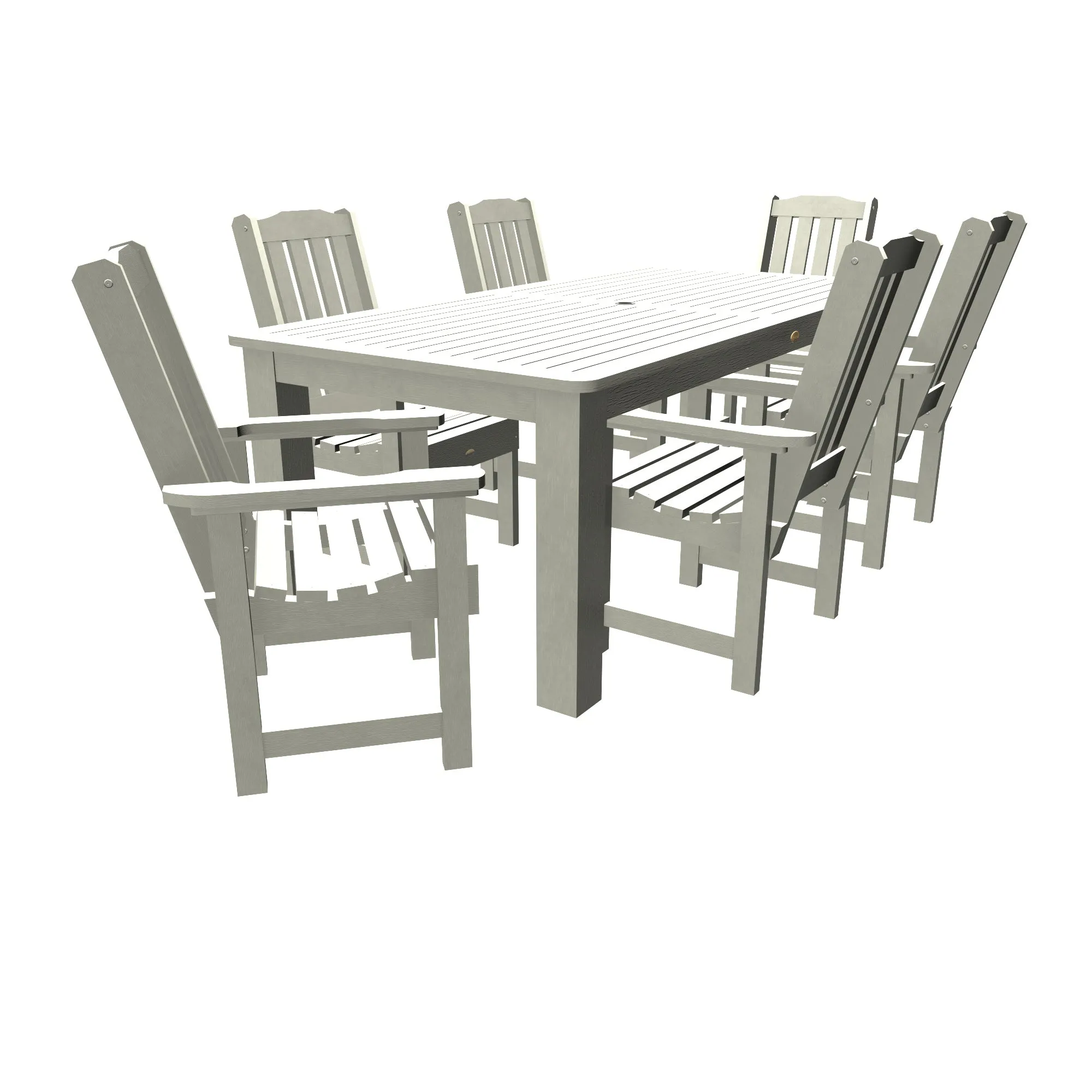 Lehigh 7pc Rectangular Outdoor Dining Set 42in x 84in - Dining Height