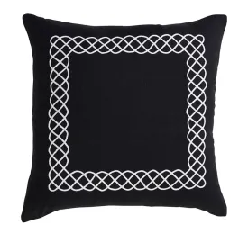 Linen Entwined Black Cushion