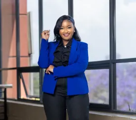 Royal blue one buttoned blazer