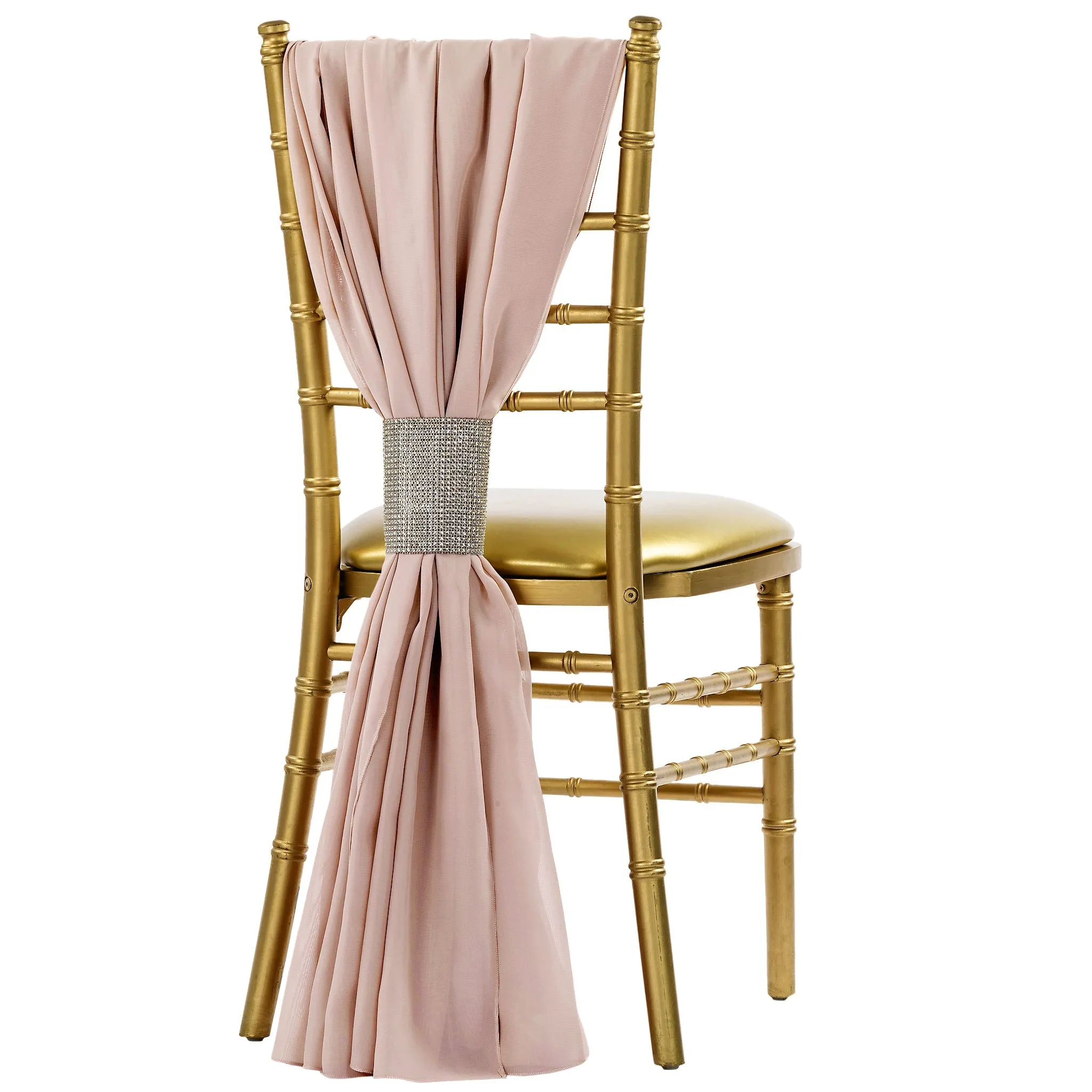 Wholesale 5pcs Pack of Chiffon Chair Sashes 19" x 72"