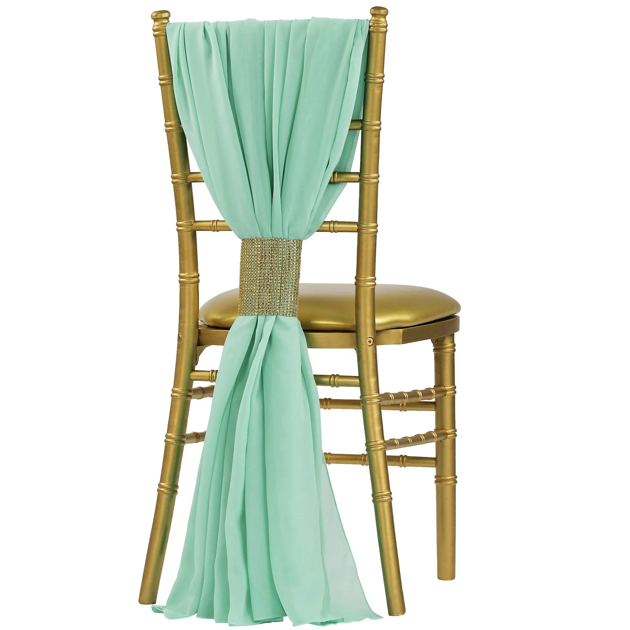 Wholesale 5pcs Pack of Chiffon Chair Sashes 19" x 72"