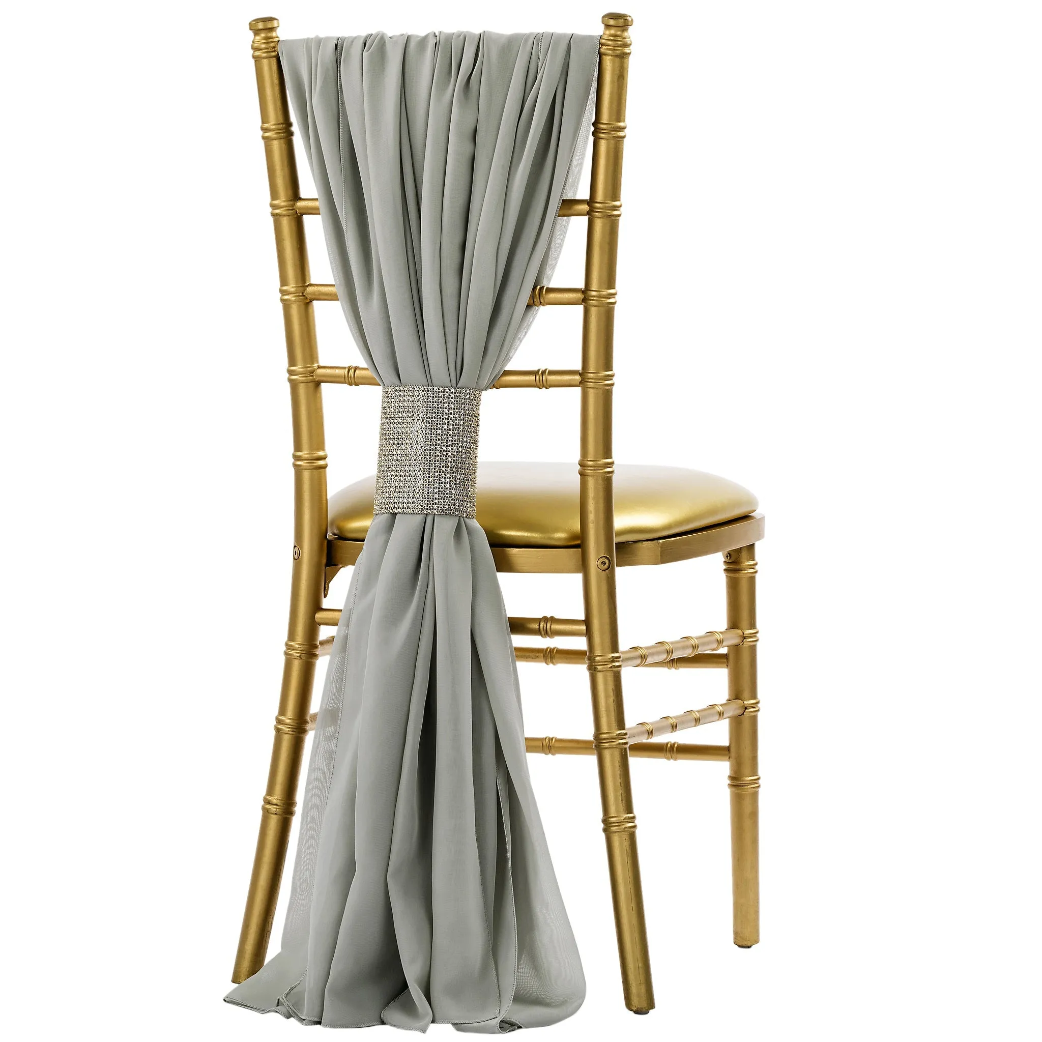 Wholesale 5pcs Pack of Chiffon Chair Sashes 19" x 72"